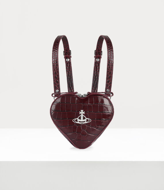 Vivienne Westwood Ella Heart Mini Backpack in BURGUNDY